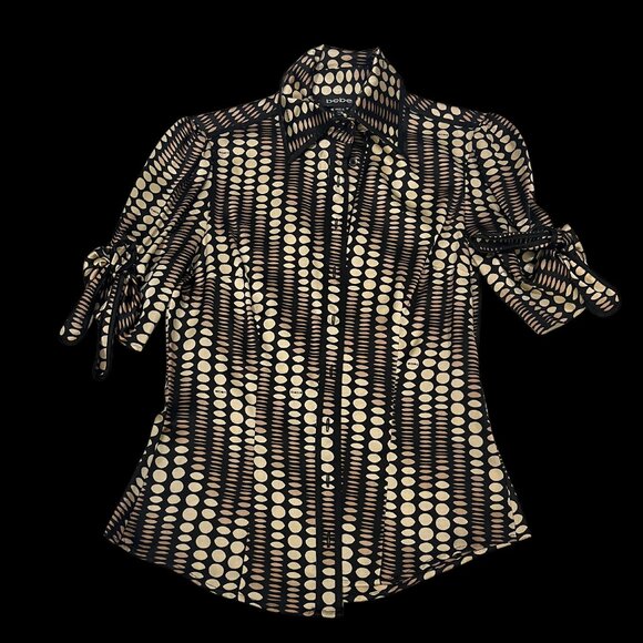 bebe Tops - Bebe Women’s XS Silk Blend Blouse – Circular Pattern